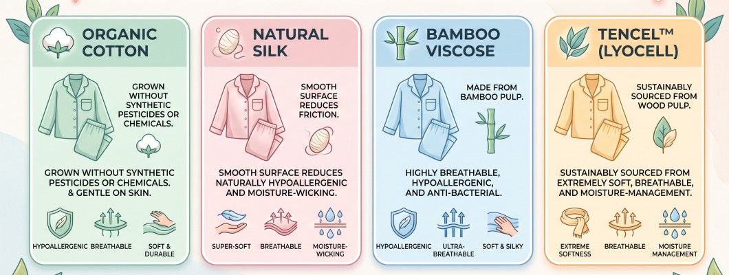 Hassas ve Alerjik Ciltler İçin En Sağlıklı Pijama Kumaşları Hangileridir? Hassas ve Alerjik Ciltler İçin En Sağlıklı Pijama Kumaşları Hangileridir?