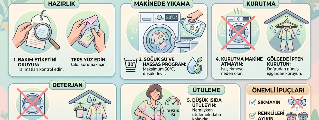 Viskon Pijamalar Çekmeden Nasıl Yıkanır? Viskon Pijamalar Çekmeden Nasıl Yıkanır?